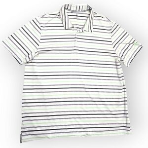 Adidas Men's Ultimate Linear Polo Glow Green Stripe Men's Size 2XL